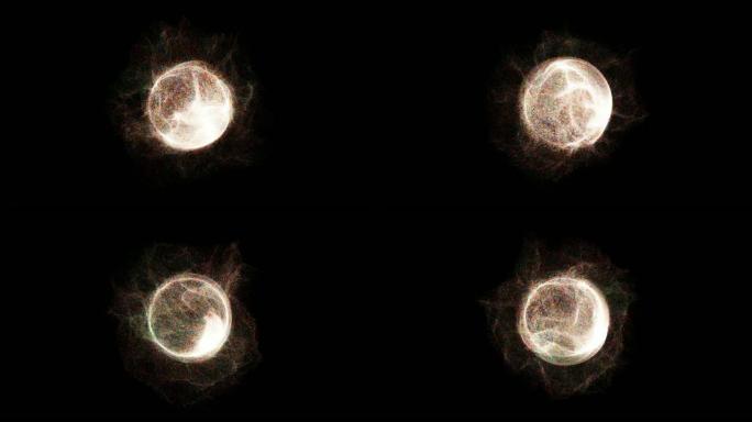 粒子围绕球体爆炸