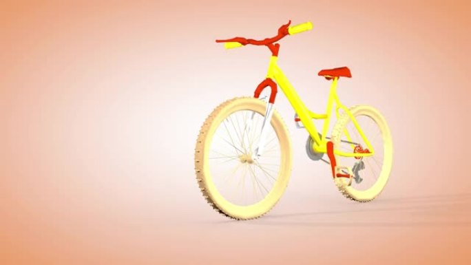 明亮的自行车，无尽的自行车交通。3D渲染