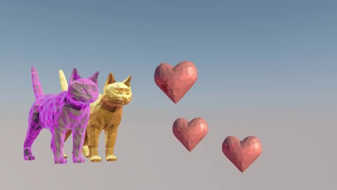 情人节贺卡。3D渲染