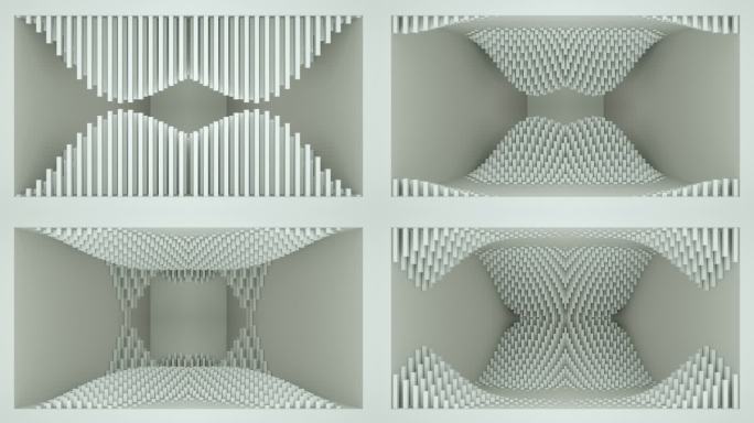 【裸眼3D】白色曲线波浪矩阵光影艺术空间