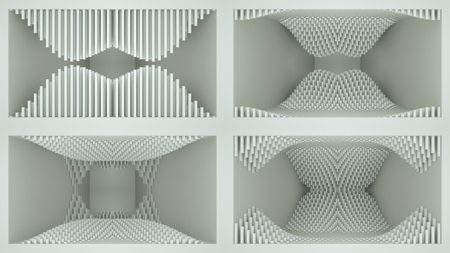 【裸眼3D】白色曲线波浪矩阵光影艺术空间