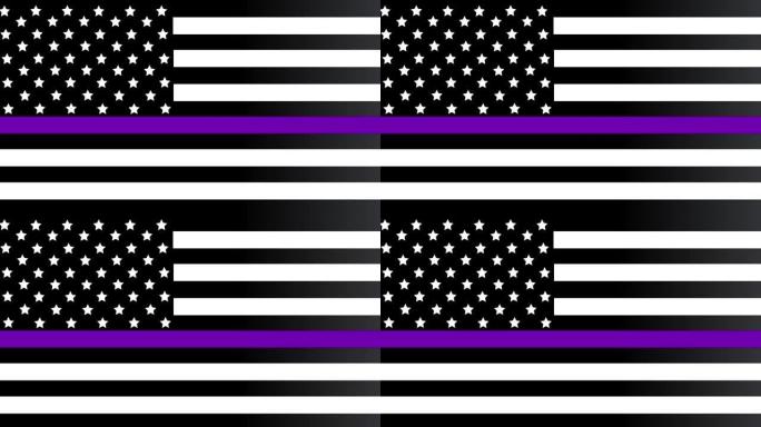 带有紫色条纹的美国国旗