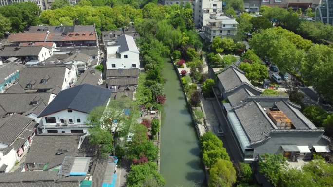 杭州五柳巷江南民居航拍