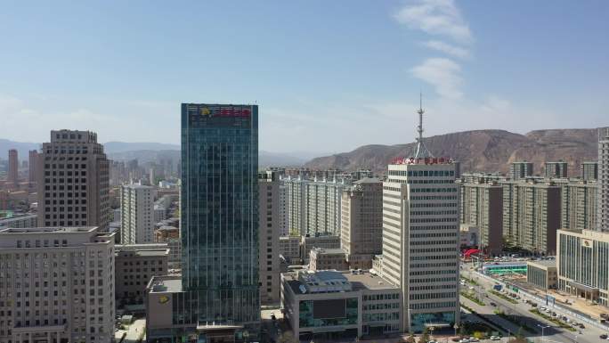 平凉  航拍  城市街景  4K