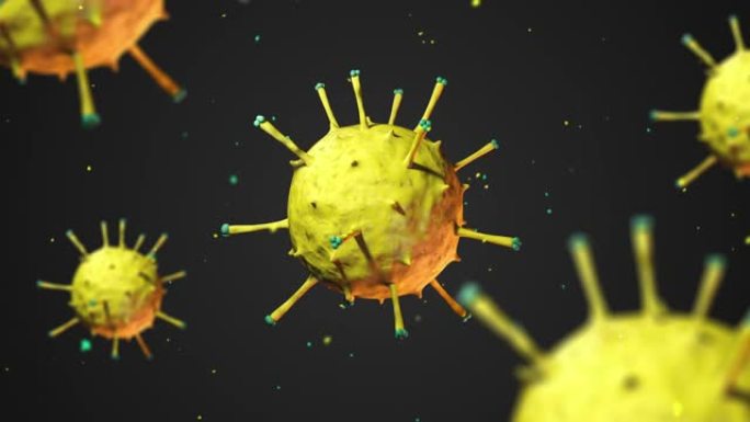 病毒和细菌动画与粒子