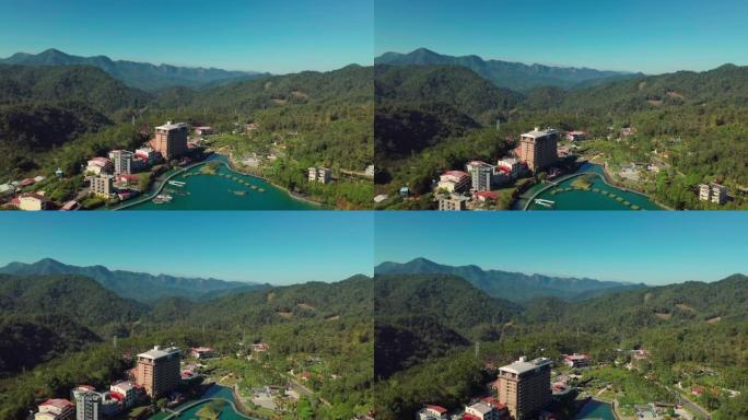 台湾南投县日月潭鸟瞰图