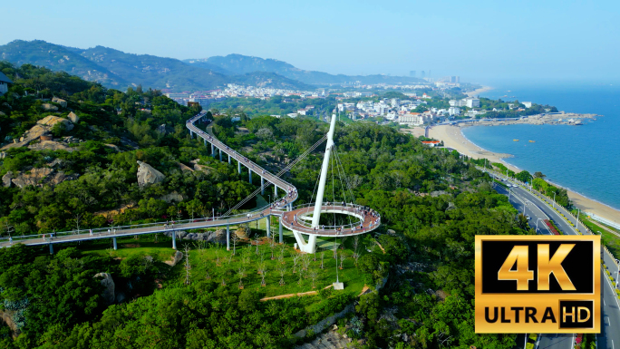 4K超清厦门山海健康步道林海线航拍