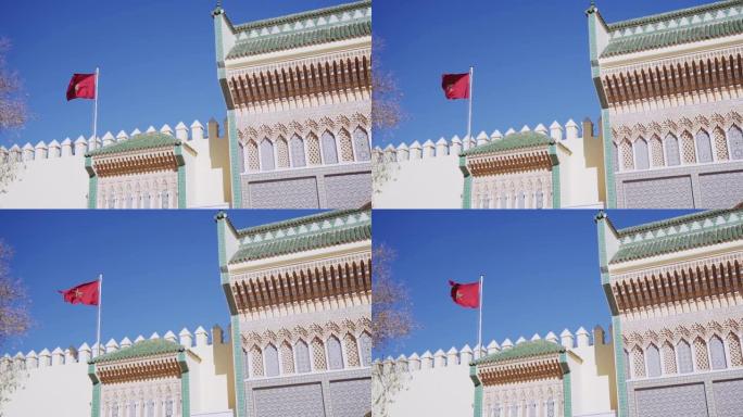 Dar Al-Makhzen上随风飘扬的旗帜