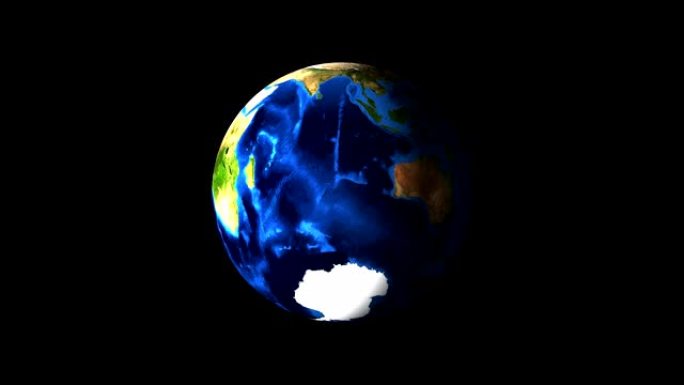 黑暗空旷空间中的明亮地球仪，3d渲染背景，计算机生成背景