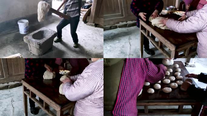 传统手工糯米糍粑工艺5提出石臼捏压成型