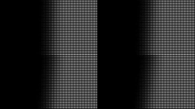 无缝半色调白点在黑色背景下随机出现和消失