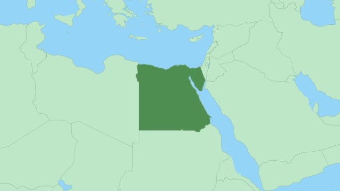 埃及地图，带有国家首都的大头针。
