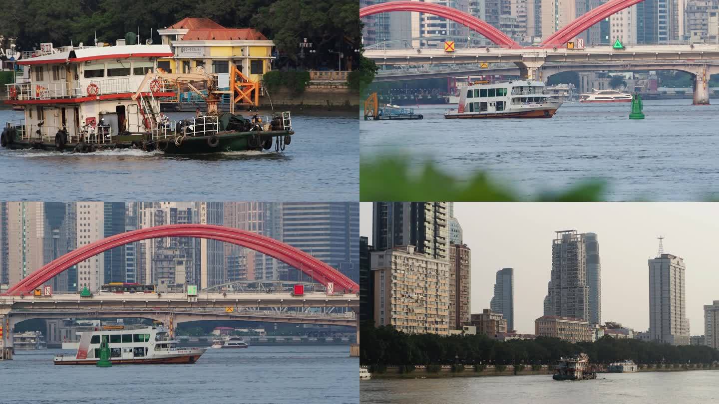 4k广州珠江游船景观实拍