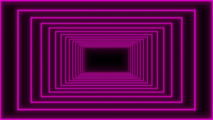 4K紫色方形隧道空间无缝循环