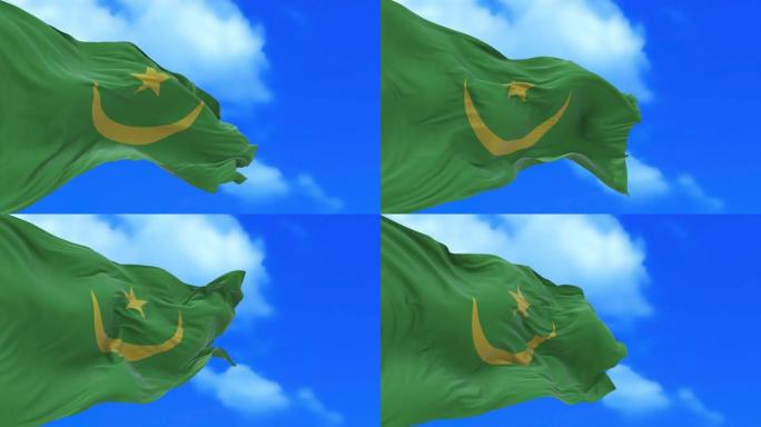 无缝循环的毛利塔尼亚国旗。