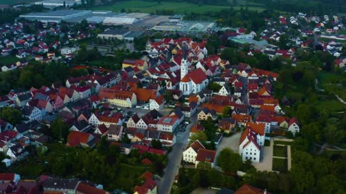 德国雨城的老城鸟瞰图