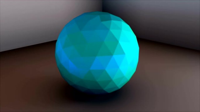 低聚球体在角落，简单的形状，3d渲染现代背景