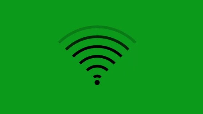 4k技术概念动画白色背景上的Wifi信号图标。