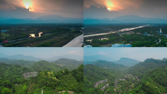 4K 成都青城山夕阳航拍