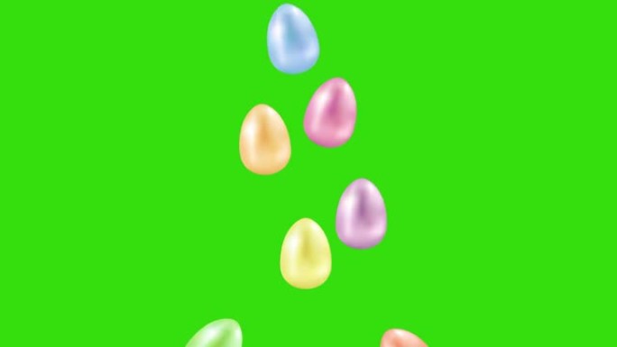 复活节快乐围绕鸡蛋旋转的文字循环无缝动画与阿尔法通道