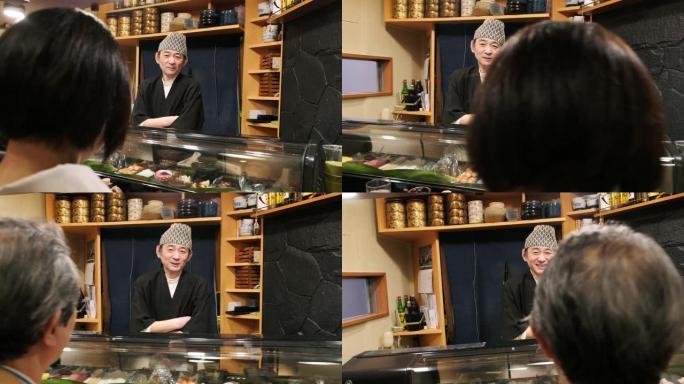 东京小餐厅的寿司厨师