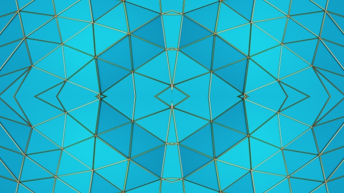 【4K时尚背景】蓝色闪动几何图形3D装饰