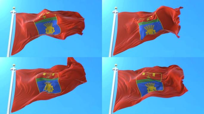 俄罗斯伏尔加格勒市和行政中心的旗帜。循环