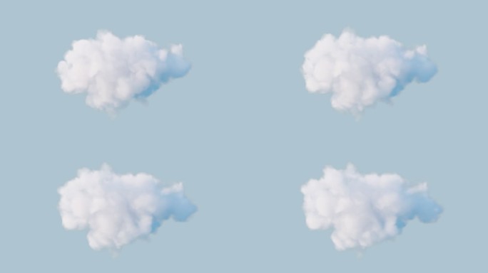 带透明通道的流动的白色云朵3D渲染