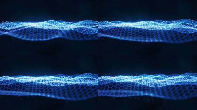 六边形科技网格背景3D渲染