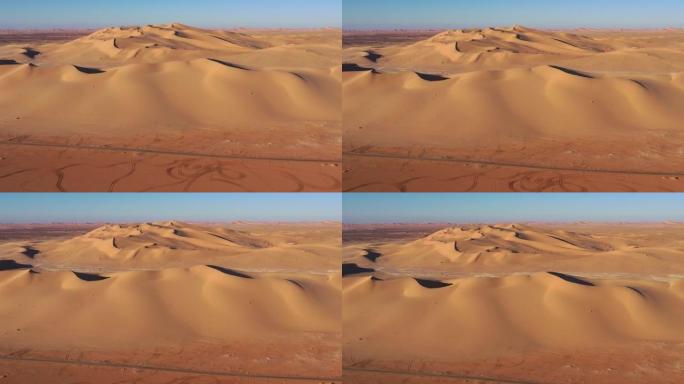 利比亚，突尼斯和阿尔及利亚边界交汇处的利比亚沙漠鸟瞰图