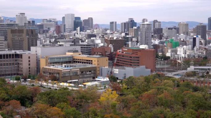 日本大阪城鸟瞰图