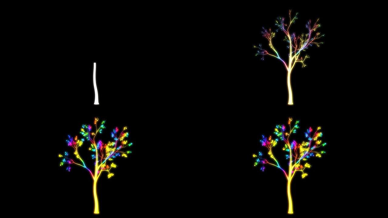 孤立生长的彩虹树的3d渲染