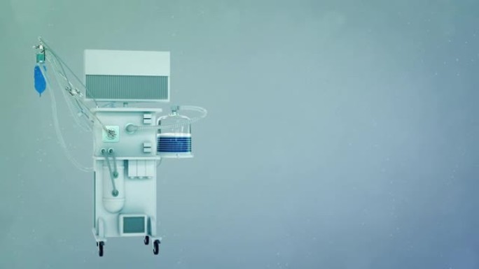 ICU医用呼吸机旋转，医学3D动画循环