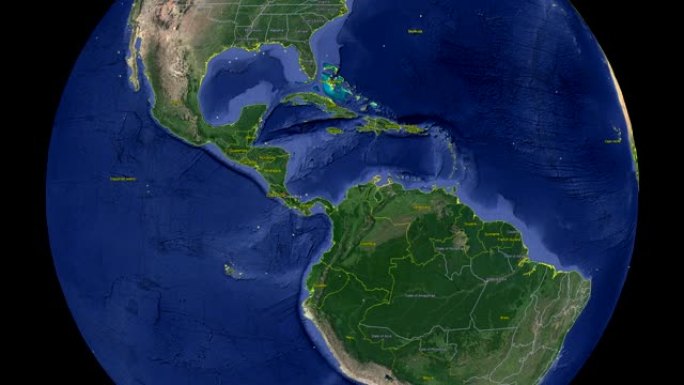带国旗的哥斯达黎加。太空中的3d地球-哥斯达黎加外变焦