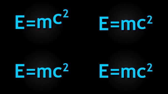 E mc2阿尔伯特·爱因斯坦物理公式在黑色背景上，质能等价