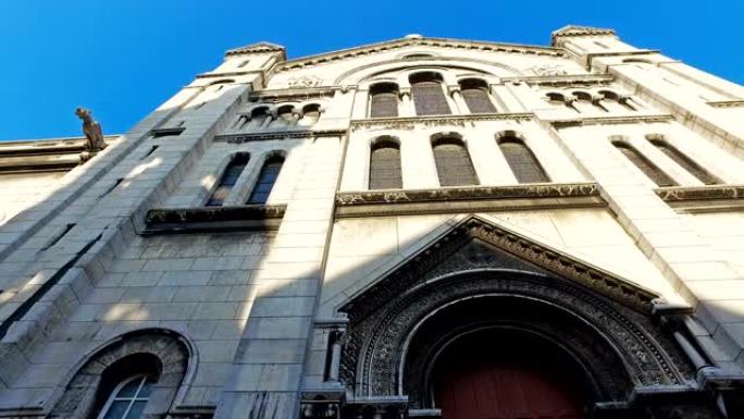 法国巴黎蒙马特圣心大教堂的室外立面，电影稳定景观