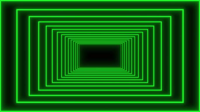 4K绿色方形隧道空间