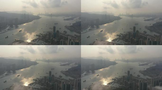 鲤鱼门鸟瞰图香港维多利亚港