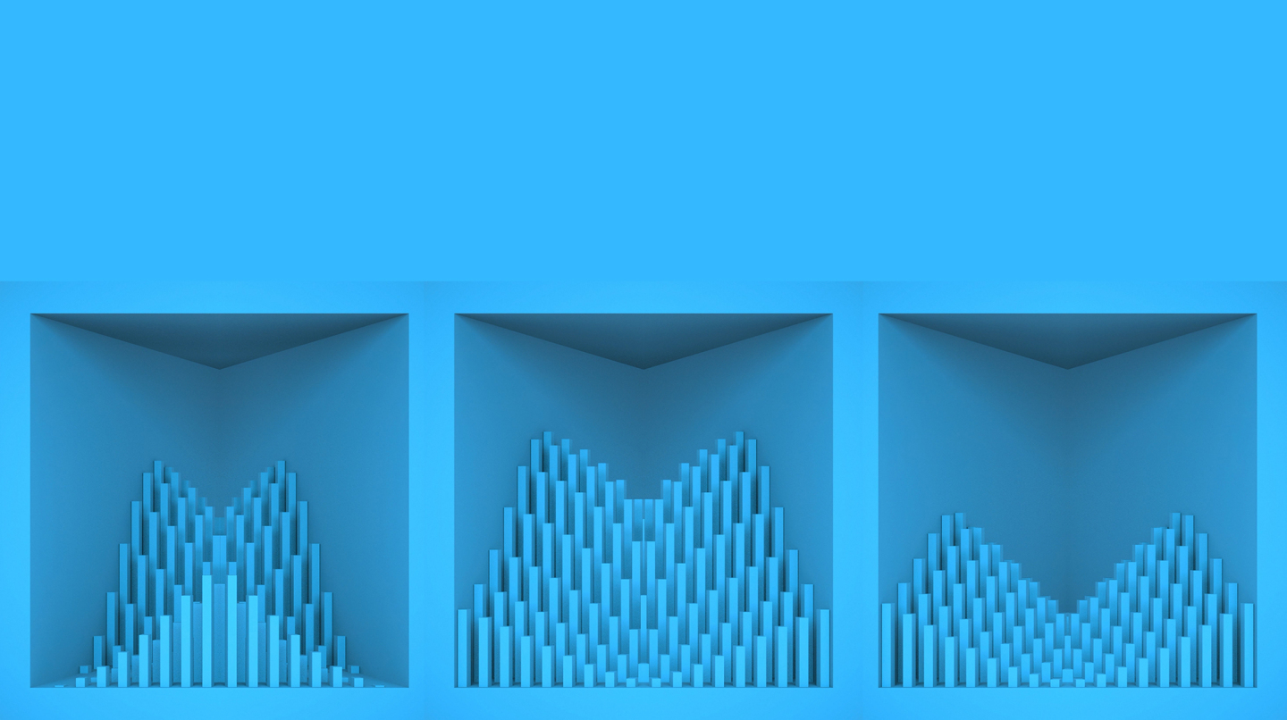 【裸眼3D】天蓝几何立体条形艺术方形空间