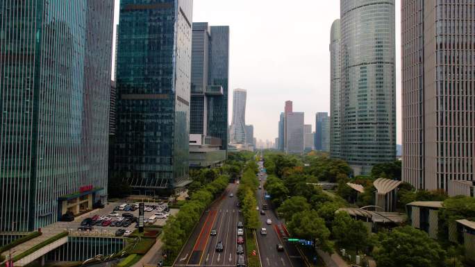 杭州钱江新城高德置地广场城市风景航拍