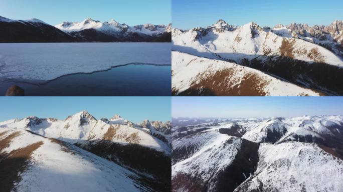 震撼唯美雪山日出风景