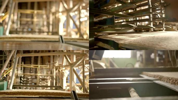 木工厂制造刨花板的全周期生产线，用于生产胶合板，刨花板和其他木制品