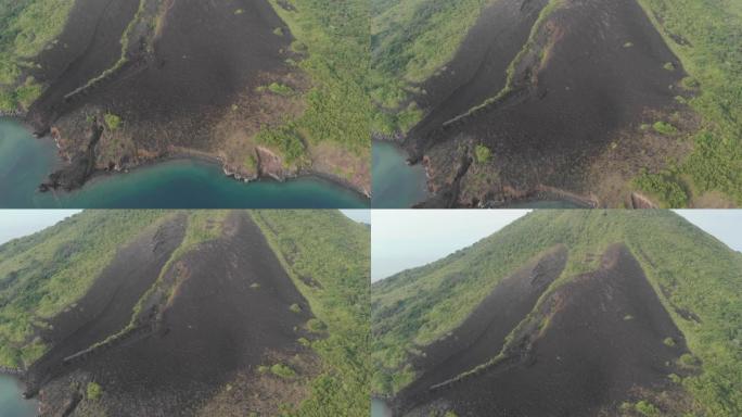 空中: 飞越印度尼西亚的班达群岛活火山马鲁古