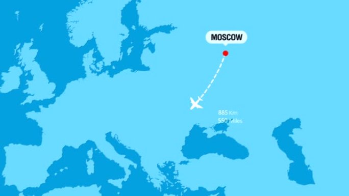 莫斯科到罗马的航班旅行路线