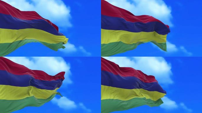 无缝环毛里求斯国旗。