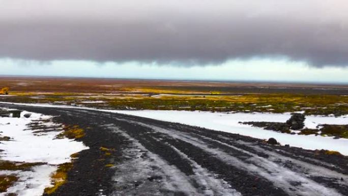 冰冻的冰岛景观