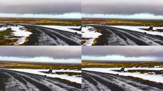 冰冻的冰岛景观