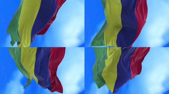 无缝环毛里求斯国旗。