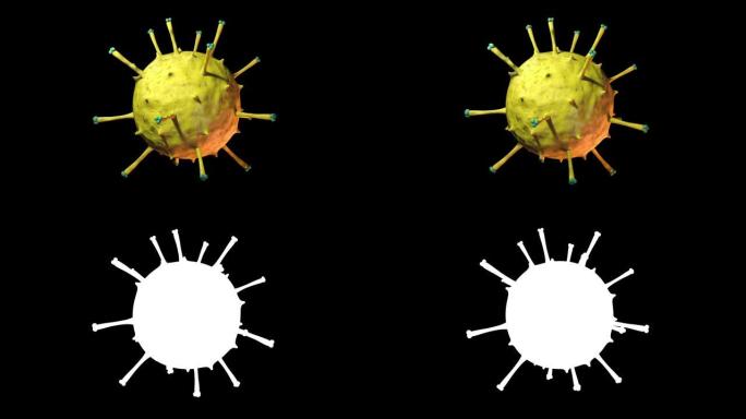 3D病毒和细菌动画完美循环与阿尔法