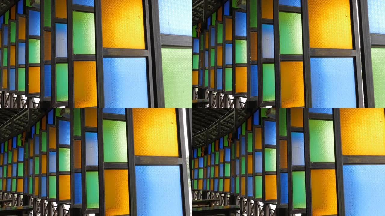 窗户装饰用彩色玻璃。4 k的决议